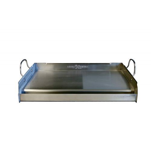  Little Griddle griddle-Q GQ230 100% Stainless Steel Professional Quality Griddle with Even Heat Cross Bracing and Removable Handles for Charcoal/Gas Grills, Camping, Tailgating, and Parties (25x1