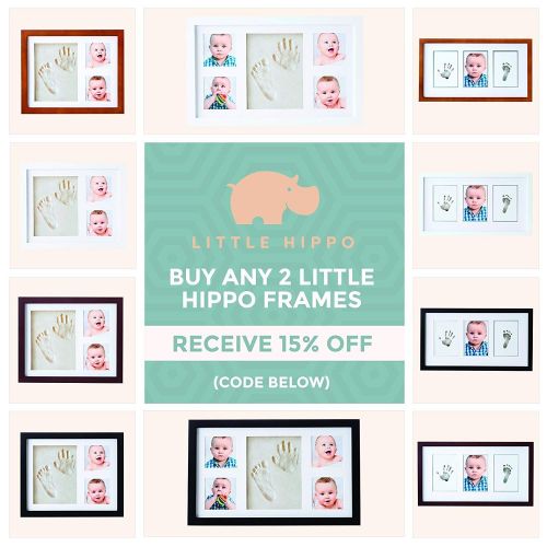  [아마존베스트]Baby Handprint Kit by Little Hippo |Deluxe Size + NO Mold| Baby Picture Frame & Non Toxic Clay! Baby Footprint kit, Perfect for Baby Boy Gifts, and Baby Girls Gifts! (White, Deluxe