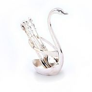 [아마존베스트]Little India Silver Polished Swan Shaped 6 Spoon Set Stand 307