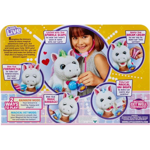  [아마존베스트]Little Live Pets Rainglow Unicorn Vet Set - Interactive Pet Unicorn, Multicolor