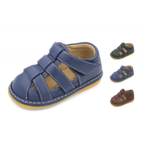  Little Maes Boutique Navy Blue Boys Squeaky Sandals