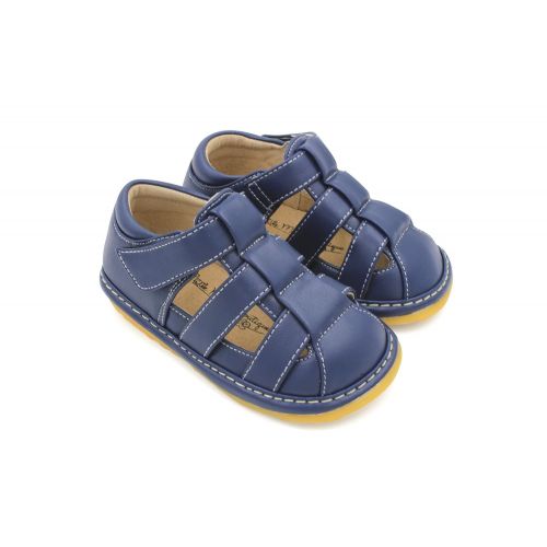  Little Maes Boutique Navy Blue Boys Squeaky Sandals