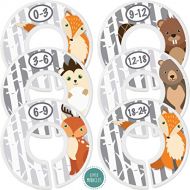 Little Miracles Baby Closet Size Dividers - Woodland Nursery Closet Dividers for Baby Clothes - Fox Deer Bear Hedgehog Beaver Nursery Decor - Baby Closet Dividers for Boy or Girl - [Woodland] [Gre