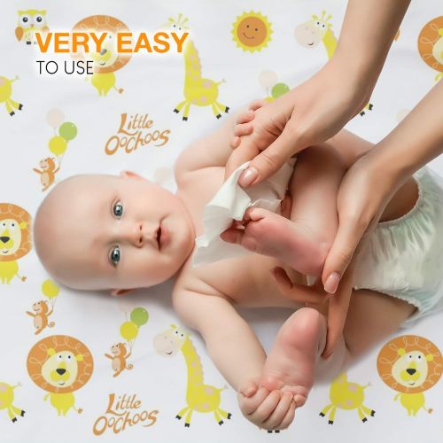  Little Oochoos 30 Large Disposable Changing Pads Mats Sanitary Baby Infant Toddler Diaper Liners Covers for Travel Changing Station Tables. Soft and Waterproof. Protect Against Germs. Buy Now!