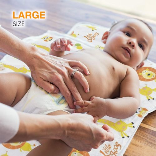  Little Oochoos 30 Large Disposable Changing Pads Mats Sanitary Baby Infant Toddler Diaper Liners Covers for Travel Changing Station Tables. Soft and Waterproof. Protect Against Germs. Buy Now!