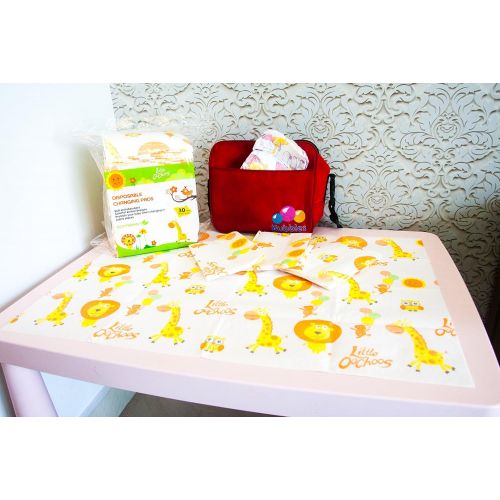  Little Oochoos 30 Large Disposable Changing Pads Mats Sanitary Baby Infant Toddler Diaper Liners Covers for Travel Changing Station Tables. Soft and Waterproof. Protect Against Germs. Buy Now!