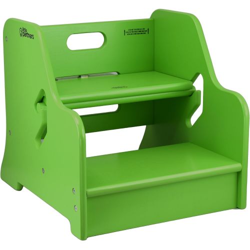  Little Partners Toddler Step Up Stool | 2 Step Adjustable Height for Kitchen, Bathroom or Nursery (Apple Green)