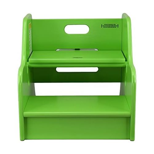  Little Partners Toddler Step Up Stool | 2 Step Adjustable Height for Kitchen, Bathroom or Nursery (Apple Green)