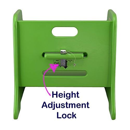  Little Partners Toddler Step Up Stool | 2 Step Adjustable Height for Kitchen, Bathroom or Nursery (Apple Green)