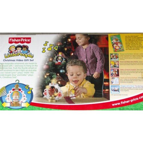  Fisher-Price Little People Christmas Video Gift Set with 2 Musical Keepsake Ornaments & VHS Tape Christmas Discoveries, Volume 2