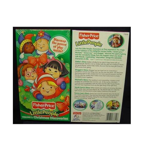  Fisher-Price Little People Christmas Video Gift Set with 2 Musical Keepsake Ornaments & VHS Tape Christmas Discoveries, Volume 2