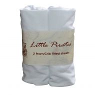 Little Pirates 2 Pack Baby Bassinet Cradle Jersey Fitted Sheet 100% Cotton White 16x35 inches