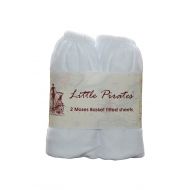 Little Pirates 2 Pack Baby Pram/Moses Basket Oval Jersey Fitted Sheet 100% Cotton White 12x30 (30x75cm)