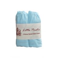 Little Pirates 2 Pack Baby Pram/Moses Basket Oval Jersey Fitted Sheet 100% Cotton Blue 12x30 (30x75cm)