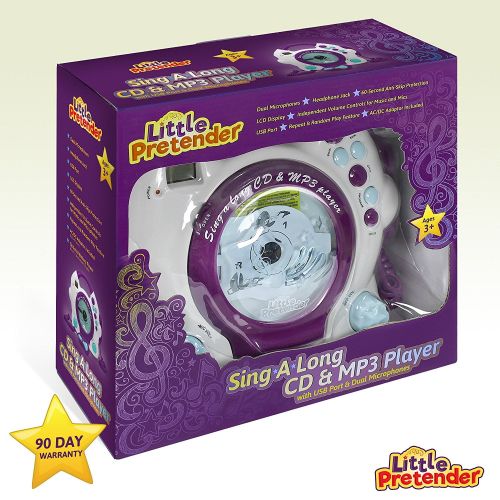  Little Pretender Kids Karaoke Machine - CD & MP3 Player Sing-A-Long Music Player With 2 Microphones