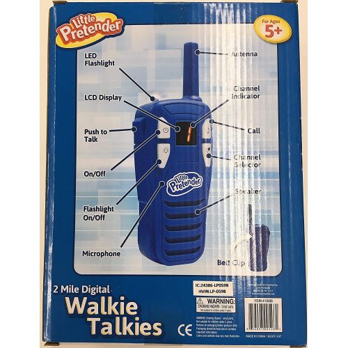  [아마존베스트]Little Pretender Walkie Talkies for Kids, 2 Mile Range, 3 Channels, Built in Flash Light