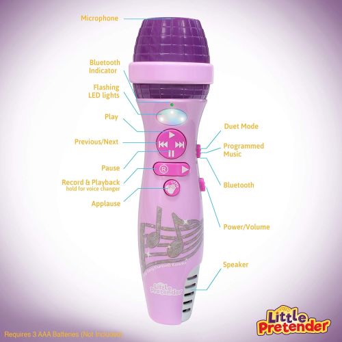  [아마존베스트]Little Pretender Kids Microphone | Voice Changer Microphone for Kids | Bluetooth Connectivity and 15 Pre-Installed Nursery Rhymes | Kids Microphone for Singing | Toddler Microphone