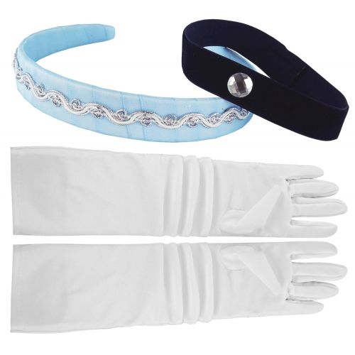  Little Pretends Cinderella Headband, Choker & Gloves Set, White/Black/Blue, OSFA