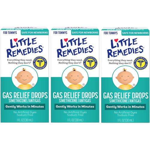  [아마존베스트]Little Remedies Gas Relief Drops | Berry Flavor | Safe For Newborns | 1 FL OZ | 3 Pack