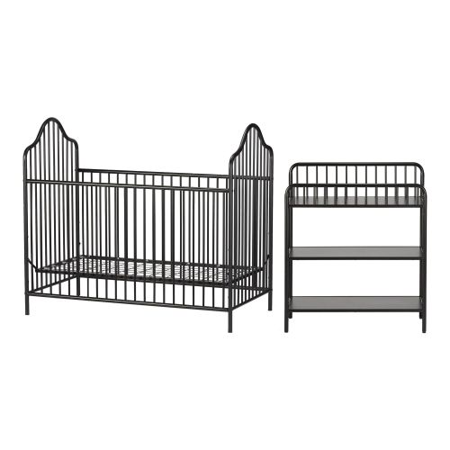  Little Seeds Rowan Valley Lanley Metal Crib and Changing Table Set, White