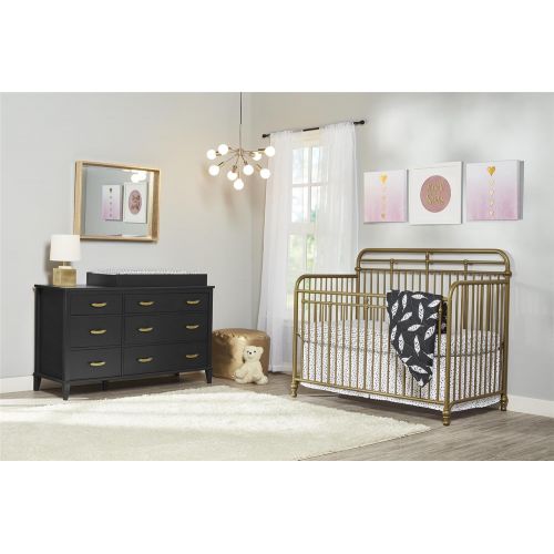  Little Seeds Monarch Hill Hawken 3 in 1 Convertible Metal Crib, Gold