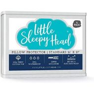 Little Sleepy Head Waterproof, Zippered Standard Pillow Protectors, Set of 2, Terry Cotton, 100% Hypoallergenic Pillow Covers Protect from Allergens, Bed Bugs, Dust Mites, Moisture