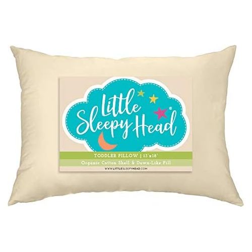  Little Sleepy Head Toddler Pillow, Organic Cotton, Down-Like Fill, Ivory 13 X 18