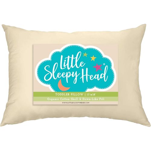  Little Sleepy Head Toddler Pillow, Organic Cotton, Down-Like Fill, Ivory 13 X 18