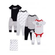 Little Star Organic Star-Pack Mix n Match Outfits, 8pc Gift Bag Set (Baby Boys)
