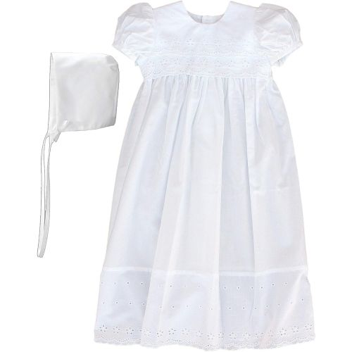  Little Things Mean A Lot 100% Cotton Dress Christening Gown Baptism Gown with Lace Border