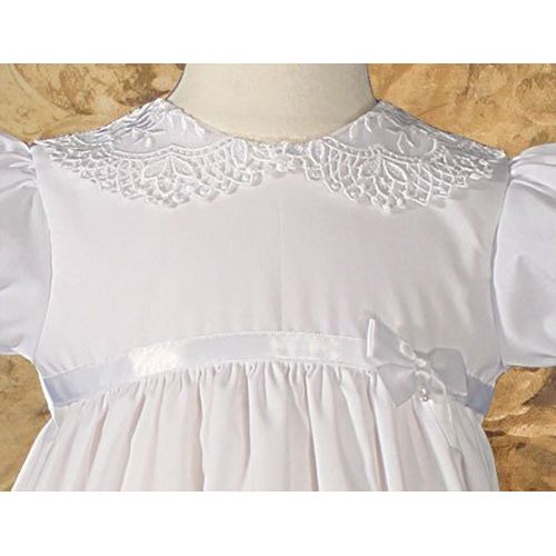  Little Things Mean A Lot Girls Special Occasion 24 Poly Cotton Batiste Christening Baptism Gown with Lace Collar and Hem