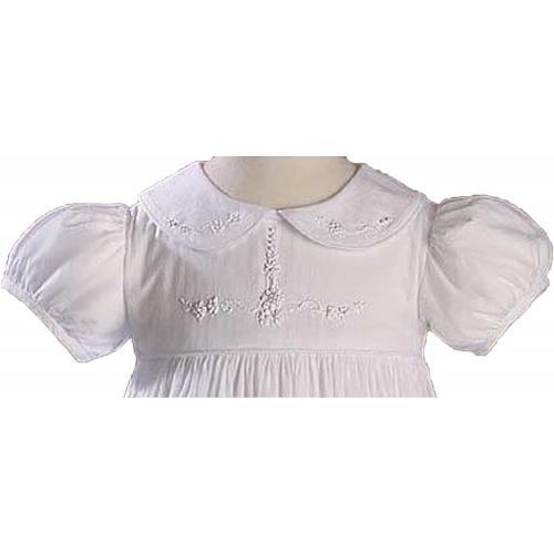  Little Things Mean A Lot Hand Embroidered 33 Short Sleeve Heirloom Christening Gown wShadow Embroidery