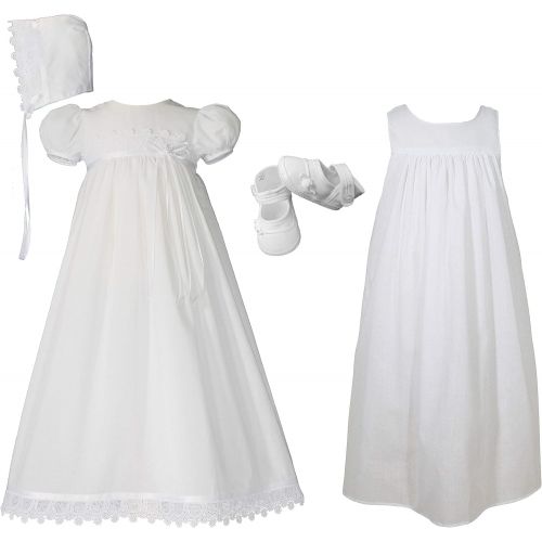  Little Things Mean A Lot 100% Cotton Handmade Girls Christening Special Occasion Dress with Italian Lace