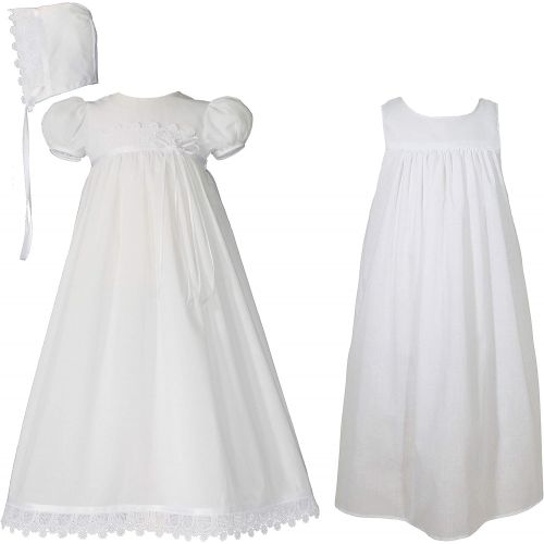  Little Things Mean A Lot 100% Cotton Handmade Girls Christening Special Occasion Dress with Italian Lace