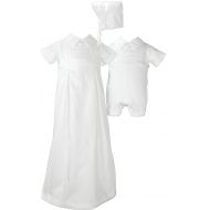 Little Things Mean A Lot Boys 100% Cotton Convertible Christening Baptism Set with Hat, 06