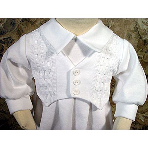  Little Things Mean A Lot White Long Sleeve Boys Cotton Interlock Preemie Christening or Burial 4 Piece Set