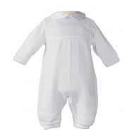 Little Things Mean A Lot Boys Cotton Knit Christening Outfit Christening Baptism Romper