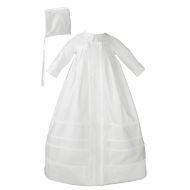 Little Things Mean A Lot Cotton Sateen Bishops Christening Baptism Gown and Bonnet , 03 Month