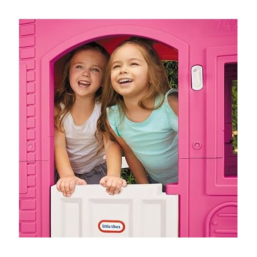  Little Tikes Cape Cottage Pretend Princess Playhousefor Kids, Indoor Outdoor, with Working Doors and Windows, for Toddlers Ages 2+ Years,Pink,Large