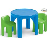 Little Tikes Bright 'n Bold Table & Chairs, Green/Blue, 24 x 24 x 18