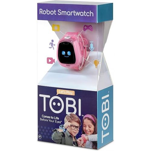  Little Tikes Tobi Robot Smartwatch - Pink with Movable Arms and Legs, Fun Expressions, Sound Effects, Play Games, Track Fitness and Steps, Built-in Cameras for Photo and Video 512 MB | Kids Age 4+