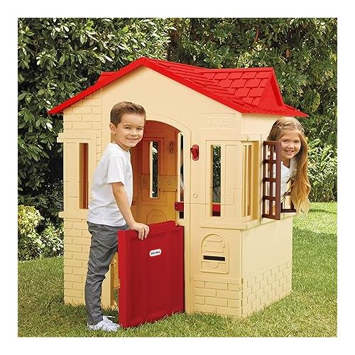  Little Tikes Cape Cottage Playhouse with Working Door, Windows, and Shutters - Tan, Toddlers Ages 2+ Years