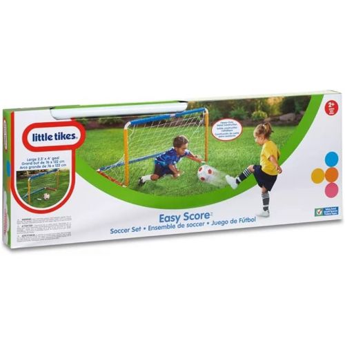  Little Tikes Easy Score Soccer Set Game Outdoor Toys for Backyard Fun Summer Play - Goal with Net, Ball, and Pump Included - Lawn Activities for Kids, Toddlers, Boys Girls Ages 2+