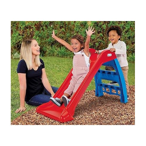  Little Tikes First Slip And Slide, Easy Set Up Playset for Indoor Outdoor Backyard, Easy to Store, Safe Toy for Toddler,Kids (Red/Blue), 39.00''L x 18.00''W x 23.00''H