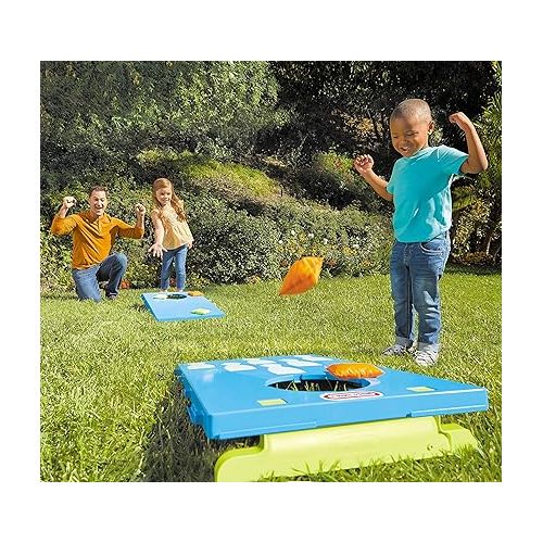  Little Tikes 5-in-1 Cornhole Game Set Indoor Outdoor Toy w Bowling, Tic Tac Toe, Ball Toss, Lawn Darts, 16 Accessories: Bean Bags, Balls, Darts- Gift for Kids & Families, Toy For Boys Girls Ages 2 3 4