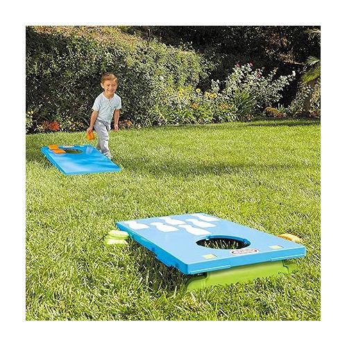  Little Tikes 5-in-1 Cornhole Game Set Indoor Outdoor Toy w Bowling, Tic Tac Toe, Ball Toss, Lawn Darts, 16 Accessories: Bean Bags, Balls, Darts- Gift for Kids & Families, Toy For Boys Girls Ages 2 3 4