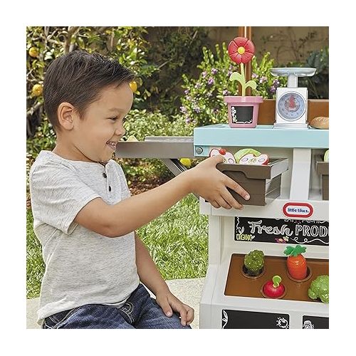  Little Tikes® 3-in-1 Garden to Table Market Pretend Garden Food Growing and Cooking Toy Role Play Kitchen Playset for Multiple Kids and Toddlers