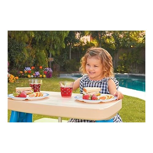  Little Tikes Easy Store Picnic Table with Umbrella, Multi Color, 42.00''L x 38.00''W x 19.75''H