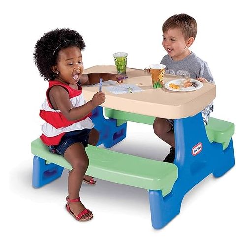  Little Tikes Easy Store Jr. Kid Picnic Play Table, Blue,green