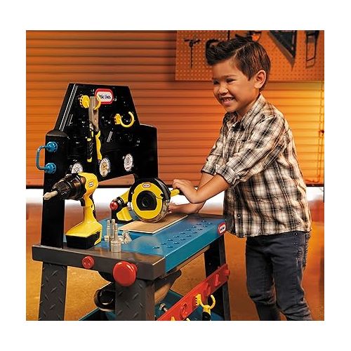  Little Tikes 2-in-1 Buildin' to Learn Motor/Wood Shop Auto and Wood Workshop with 50+ Realistic Accessories Kids 3+